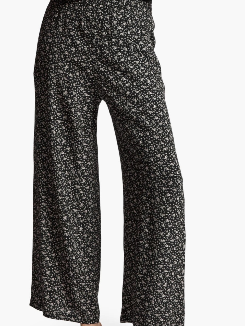 & Other Stories NWT Floral Print Wide Leg Pants Black Sz 6